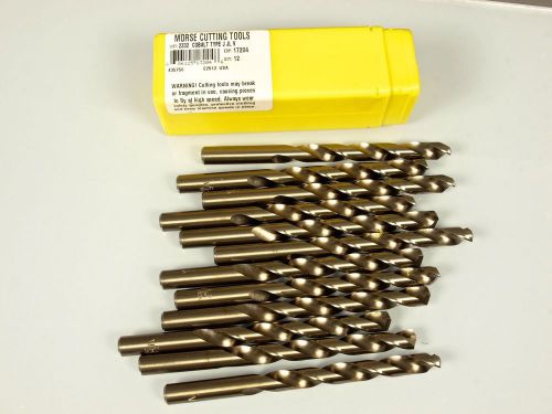 (12) morse list no. 2332  &#034;v&#034;; jobber length; nas-907, type j; cobalt drills for sale