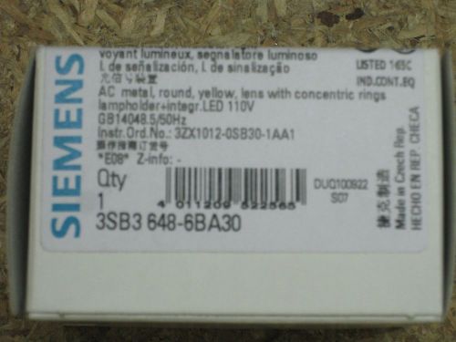 NEW Siemens 3SB3 648-6BA30 3SB36486BA30 yellow LED pilot light lamp 110v