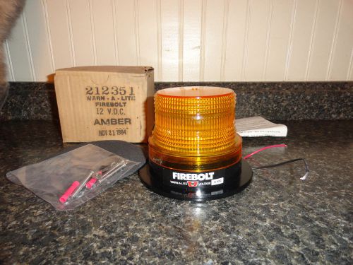 NOS ~ FIREBOLT  WARN-A-LITE ~ Amber Strobe Light NIB New in Box 12 V VCD