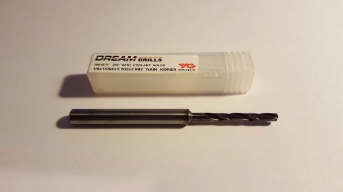 1/8&#034; [.125&#034;] YG-1 Dream Drill w/Coolant Thru 3XD #0081BTF,TiAlN, NEW