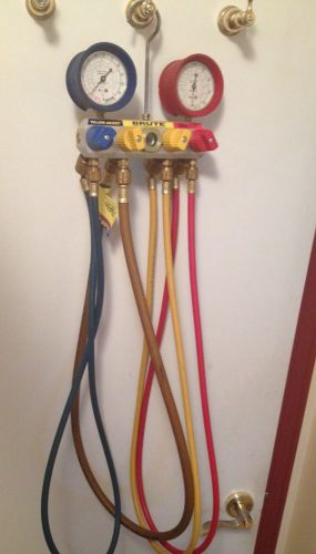 Brute yellow jacket test / charging manifold - 4 valve - hoses included for sale