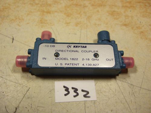 Directional Coupler, 2-18 GHz -10dB Coupling SMA - Krytar 1822 - New!