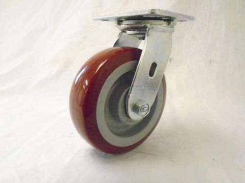 6&#034; x 2&#034; swivel caster burgundy polyurethane wheel 720 lbs tool box for sale