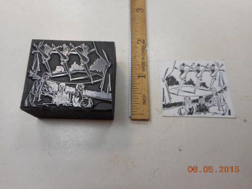 Letterpress Printing Printers Block, Show Girls dancing in Nightclub