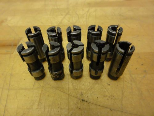 (10) Assorted Size #1 Procunier Tap Tapping Collets, 1&#034; Long, 3/8&#034; diameter