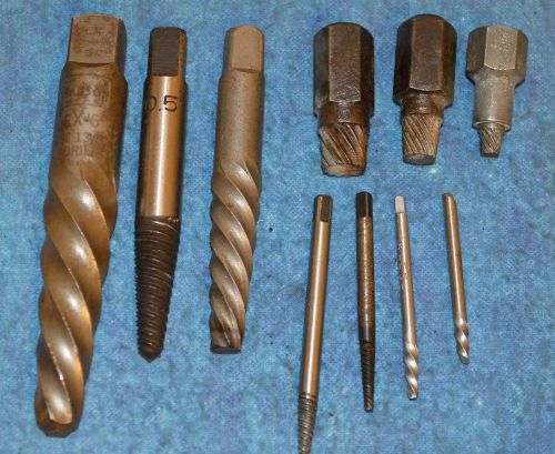 MACHINIST SCREW / BOLT EXTRACTORS LOT 9pcs MACHINIST TOOLS LOT # 17