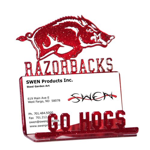 SWEN Products ARKANSAS RAZORBACKS Metal Business Card Holder