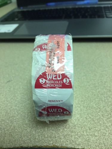 Red Wednesday Day Dot Stickers Restaurant Food Service Label