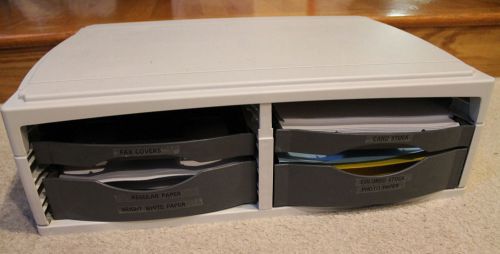 4-Drawer Desktop Paper Organizer, Holds 8.5x11 Paper, EUC