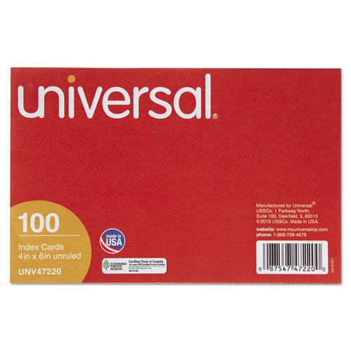 Unruled Index Cards, 4 x 6, White, 100/Pack