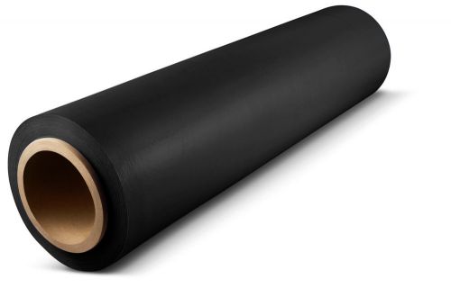 (128 rolls) 18&#034; 1500&#039; 80 ga cast black hand stretch wrap film w hand saver for sale