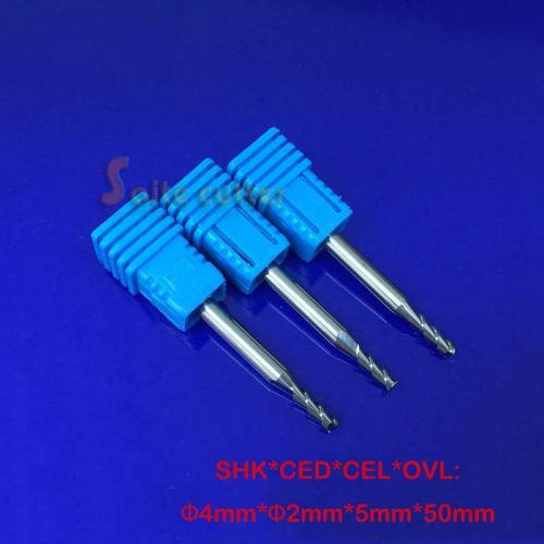 5pc HQ Double Flute Aluminium Cutting Carving Milling CNC Router Bit 4 *2*5mm