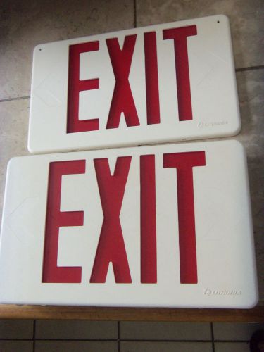 LITHONIA INCANDESCENT EXIT SIGN QM S W 3 R 120 USED QMSW3R120