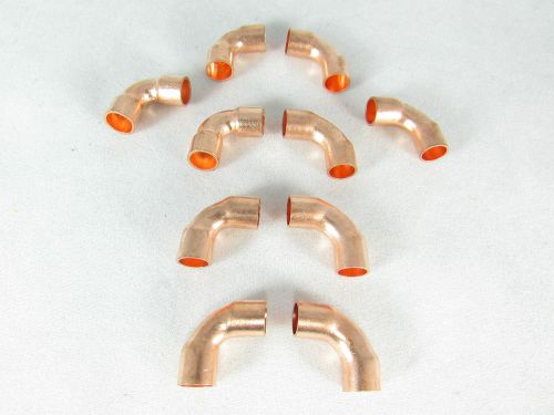 COPPER ELBOW 1/4&#034; ID 90 DEG-SHORT RADIUS, A/C AND REFRIGERATION LINES (10 PC)