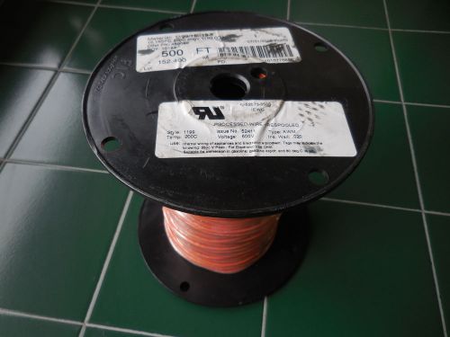 NEW 500&#039; AWG 16 STRANDED COPPER WIRE 200C 600V ORANGE UL STYLE 1199 SILVER COAT