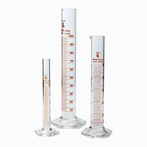 213C2 Karter Scientific Glass Graduated Cylinder 3 Piece Set 10, 50 &amp; 100ml