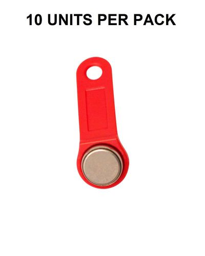 Red keytabs ibuttons dallas key for ibutton job site time clock - 10 pack for sale