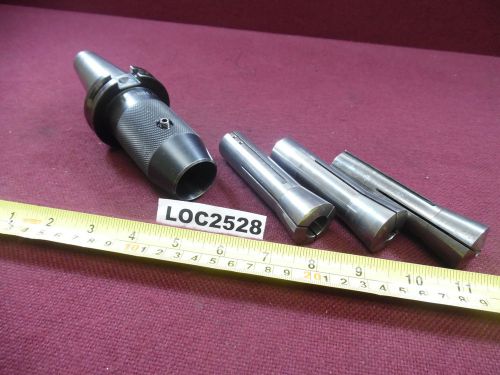 LOT OF 3 COLLETS + COLLET CHUCK CAT40 FITZ-RITE 40VFR-R8 COLLET  CHUCK LOC 2528