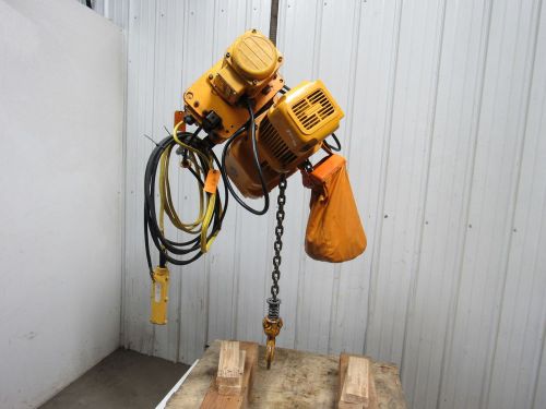 HARRINGTON ER020L 2 Ton Electric Chain Hoist w/40FPM Motor Trolley 24&#039; Lift