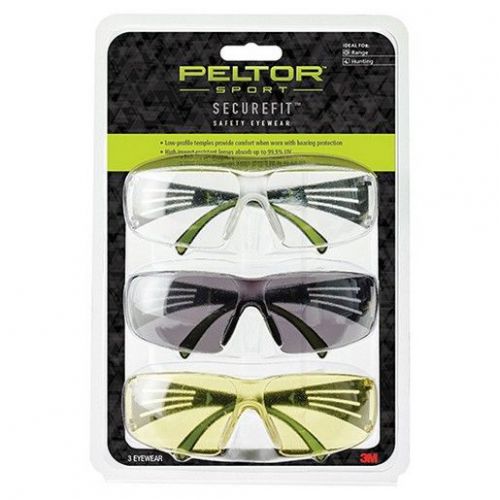 Peltor SF400-P3PK-6 Sport SecureFit Eye Protection - 3 Pack