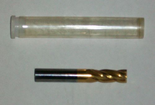 3/8 Solid Carbide TiN Coated End Mill 4 Flutes LOC 7/8 Shank 3/8 NEW