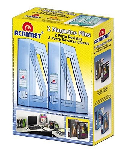 Acrimet Magazine File Holder (Pack with Two) (Clear Blue)