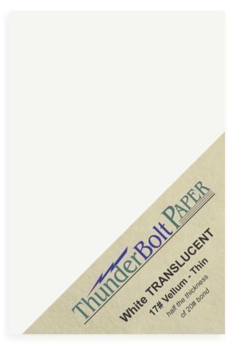 ThunderBolt Paper 100 Soft Off-White Translucent 17# Thin Sheets - 4.5&#034; X 6.25&#034;
