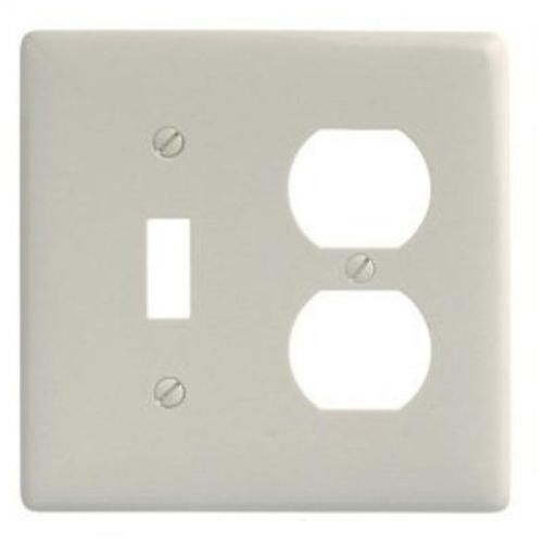 Wallplate 2-gang duplex toggle almond hubbell electrical products np18la for sale