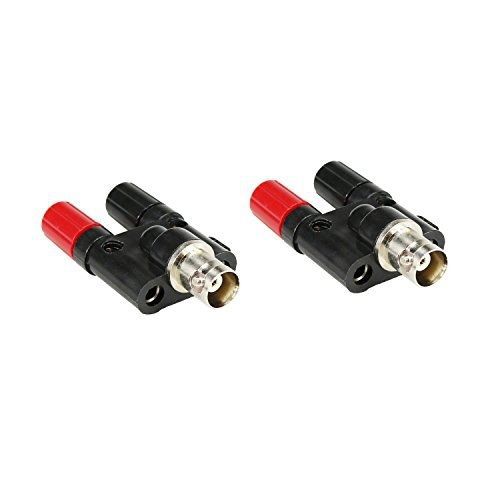 Vikins bnc female plug to 2x 4mm dual banana female jack socket binding post rf for sale