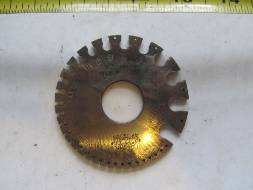 Aircraft tools Starrett wire gauge No. 281