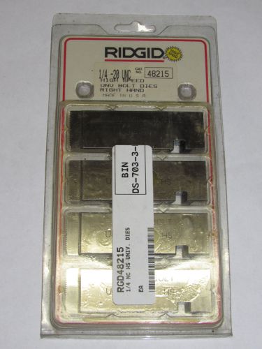 new RIDGID 48215 1/4-20 UNC High Speed Universal Bolt Dies, Right Hand USA