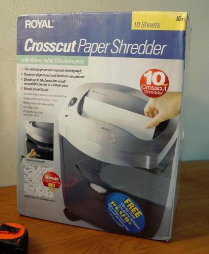 NEW IN BOX ROYAL CROSSCUT PAPER SHREDDER MODEL 10X !!   L854