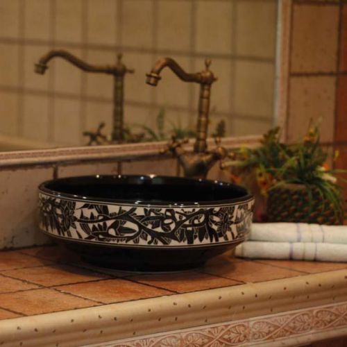 A196 European Style Hand Made D 40 - 42cm Bathroom Ceramic Art Sink/Wash Basin