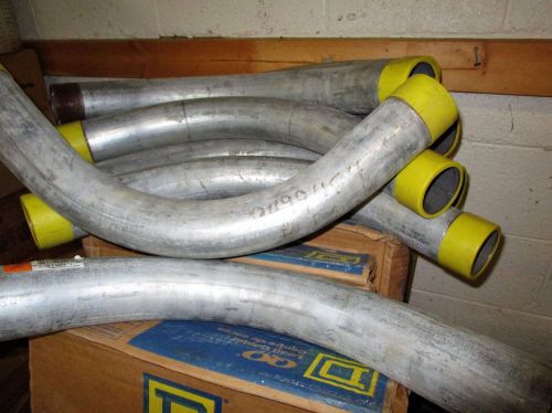 Galvanized CONDUIT , 2 1/2 &#034; x 90 DEG, 9ct, new, yellow end covers