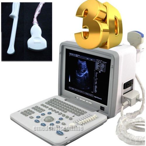 2016 w Digital Laptop Ultrasound Scanner+Convex+ Transvaginal Probe+ external 3D