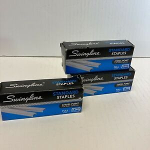 Lot Of 3 Swingline Standard Staples 1/4 Length, 210 Per Strip Chisel Point 5000