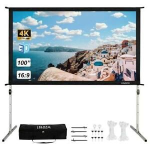 100&#034; 4K Projector Screen Portable Fast Folding Outdoor Movie Theater Projection