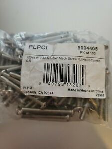 #10-32 Phillips Pan Head Machine Screws, 18-8 S.S. 1&amp; 3/4&#034;  SAE Fine Thread 100