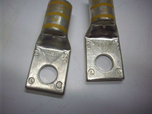 T&amp;B 54113 # 62 Yellow  DIE Terminal LUG 1 HOLE 1/2 STUD 2Pc