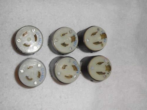 Six Hubbell Twist Lock Plugs 20A 250V