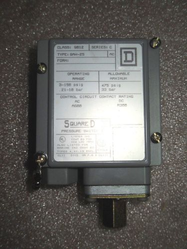 (N1-2) 1 NIB SQUARE D 9012-GAW-25 PRESSURE SWITCH