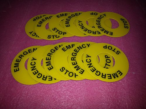 12pcs of adhesive-backed Emergency Stop Signage