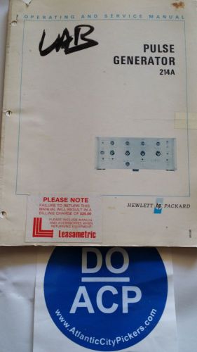 HEWLETT PACKARD MODEL 214A PULSE GENERATOR OPERATING/SERVICE MANUAL R3-S32