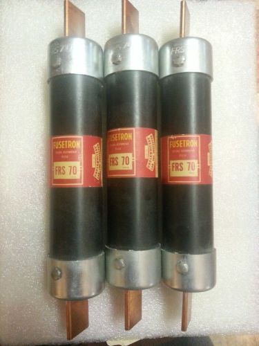 Lot 3 bussmann frs-r-70 fusetron time delay 70a amp 600v-ac fuse b372652 for sale