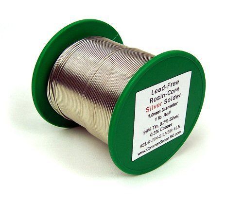 Lead-free rosin-core silver solder - 1.0 mm diameter - 1 lb. roll for sale