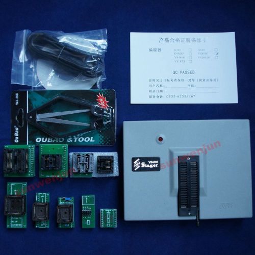 VSpeed VS4000 USB EEPROM SPI FLASH 51 AVR PIC GAL Universal Programmer+9 adapter