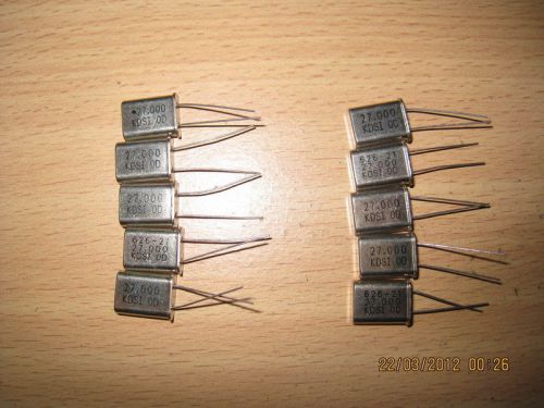 10 X 27.000 MHz 27.000MHz 27.000 M Hz Crystal Oscillator HC-49U NEW KDS Japan