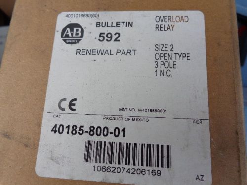 NEW ALLEN-BRADLEY 40185-800-01 SIZE 2 OVERLOAD RELAY