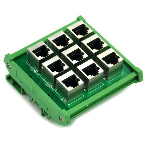 RJ45 8P8C 9-Way Buss Board DIN Rail Mount Interface Module.