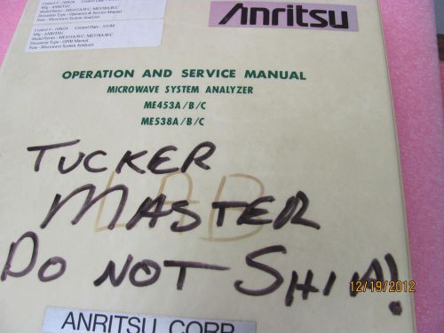 ANRITSU ME453A/B/C &amp; ME538A/B/C Operation and Service Manual w/GPIB Manual